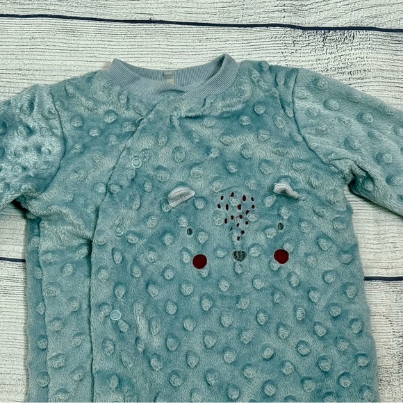 Kyle & Deena Baby Plush Footed Sleeper 3-6M Blue Bear One-Piece - Picture 4 of 11